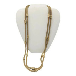 Vendome 61" Extra Long Ornate Gold Tone Metal Flapper Inspired Necklace
